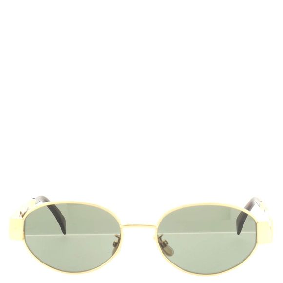 Celine Accessories Celine Triomphe Oval Sunglasses Metal Gold